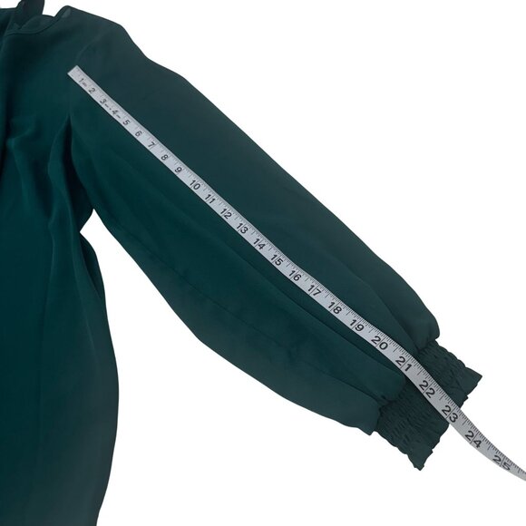 Apt. 9 Womens Long-Sleeve Blouse SZ XL Green Keyhole Neck Lightweight Polyester - Picture 7 of 12